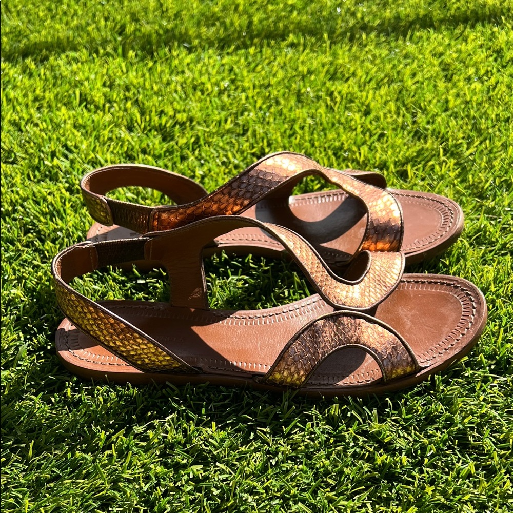 Bottega Veneta Brown Textured Sandals